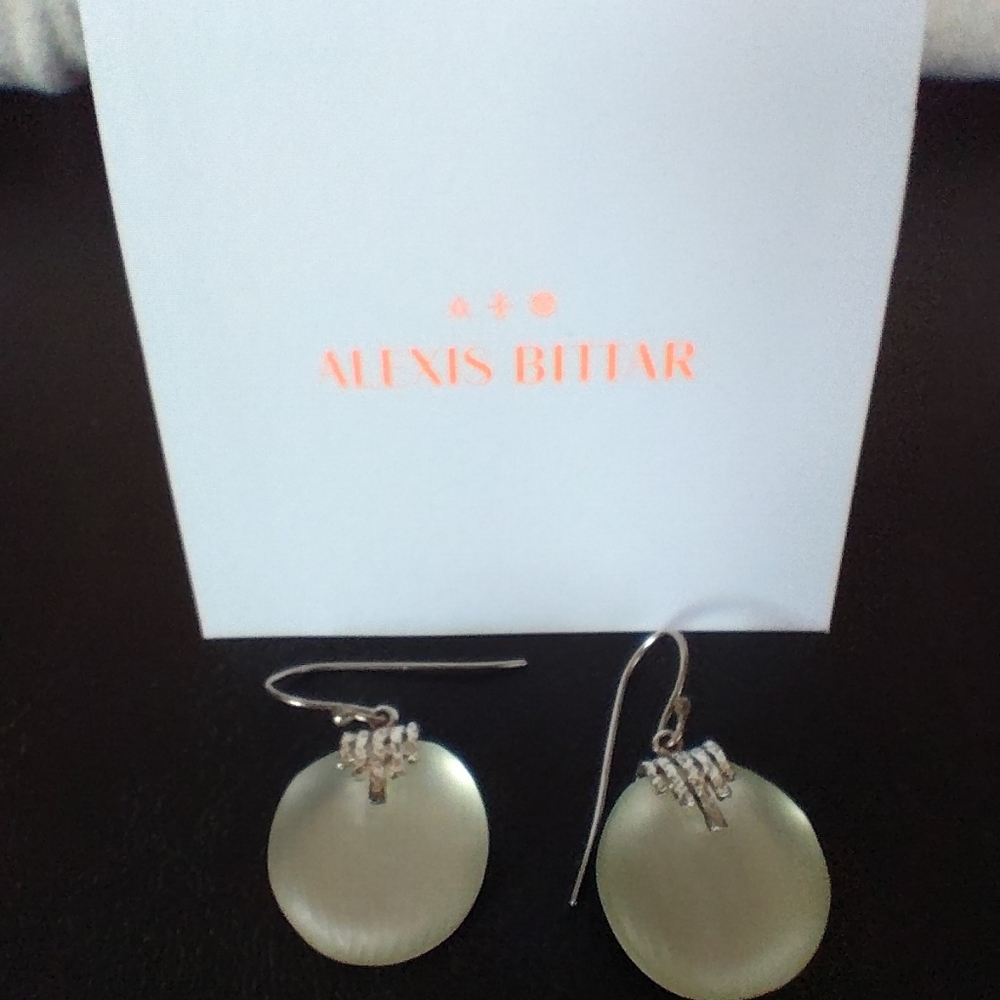 Alexis Bittar Lucite White And Silver Earrings - Picture 5 of 8